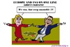 Cartoon: Merkel and Obama (small) by cartoonharry tagged europe,usa,ukraine,line,krim