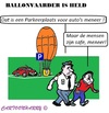 Cartoon: Opgepakte Held (small) by cartoonharry tagged politie,ballonvaarder,wind,parkeren