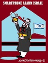 Cartoon: SOS (small) by cartoonharry tagged cartoonharry,israel,war,smartphone,alarm,sos