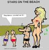 Cartoon: Stars on the Beach (small) by cartoonharry tagged beach,girl,act,naked,special,live