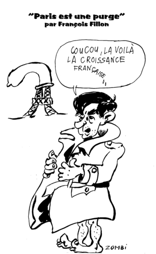 Cartoon: Caricature Francois Fillon (medium) by Zombi tagged francois,fillon,prime,minister,france,french,eiffel,tower