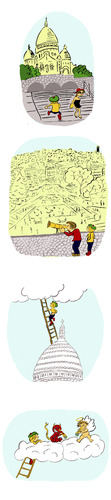 Cartoon: Panoramic (medium) by Dekeyser tagged fanzine,zebra,comic,strip,lola,montmartre,paris,devil,angel