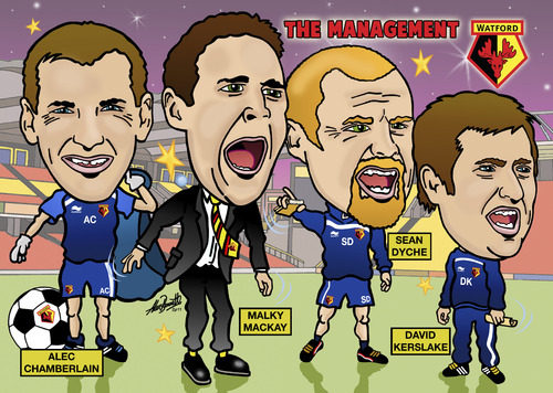Cartoon: Watford FC Management Team (medium) by roundheadillustration tagged football,soccer