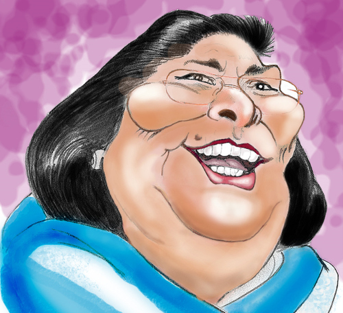 Cartoon: Mercedes Sosa (medium) by hualpen tagged sosa