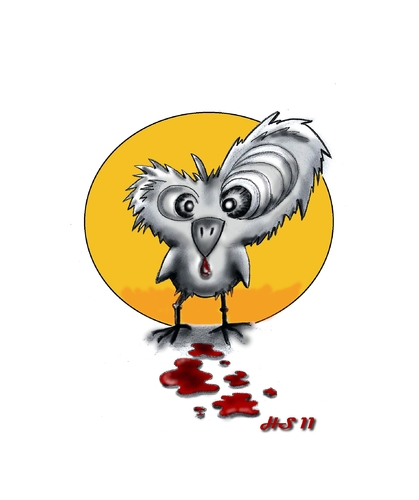 Cartoon: BLOODY CHICK (medium) by joschoo tagged berserker,chick,blood