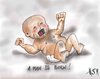 Cartoon: A Man Is Born! (small) by joschoo tagged man,crying,baby,hair,growing,evolution