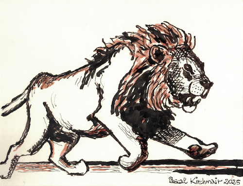 Cartoon: Laufender Löwe (medium) by Pascal Kirchmair tagged lion,leao,leon,leo,leone,löwe,dessin,zeichnung,portrait,retrato,ritratto,porträt,art,arte,kunst,predator,raubkatze,predateur,felin,felino,fauve,predador,predatore,big,cat,cats,katzen,gatos,gatti,chats,illustration,ink,drawing,pascal,kirchmair,cartoon,caricature,karikatur,ilustracion,dibujo,desenho,disegno,ilustracao,illustrazione,illustratie,de,presse,tekening,teckning,cartum,vineta,comica,vignetta,caricatura,tusche,tuschezeichnung,encre,chine,tinta,china,inchiostro,nanquim,artwork,lion,leao,leon,leo,leone,löwe,dessin,zeichnung,portrait,retrato,ritratto,porträt,art,arte,kunst,predator,raubkatze,predateur,felin,felino,fauve,predador,predatore,big,cat,cats,katzen,gatos,gatti,chats,illustration,ink,drawing,pascal,kirchmair,cartoon,caricature,karikatur,ilustracion,dibujo,desenho,disegno,ilustracao,illustrazione,illustratie,de,presse,tekening,teckning,cartum,vineta,comica,vignetta,caricatura,tusche,tuschezeichnung,encre,chine,tinta,china,inchiostro,nanquim,artwork