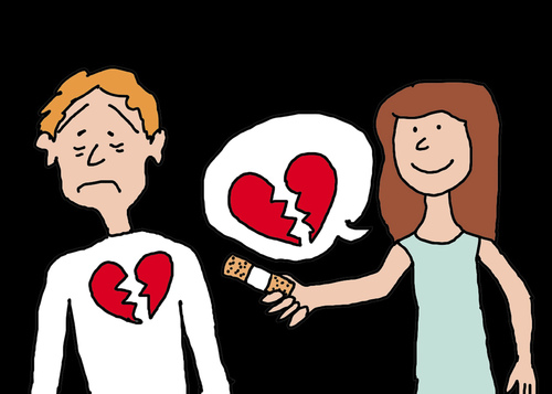 Cartoon: Liebeskummer (medium) by Pascal Kirchmair tagged miettes,en,coeur,amour,chagrin,liebeskummer,herz,gebrochenes,heart,broken