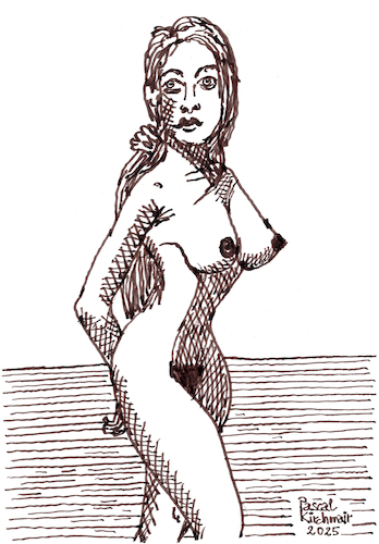 Cartoon: Nude model (medium) by Pascal Kirchmair tagged annett,gebhardt,la,femme,frau,mädchen,girl,woman,with,stehender,akt,standing,nude,lifedrawing,aktzeichnung,dessin,de,nu,nudo,atto,desnudo,ato,acto,drawing,desenho,disegno,illustration,figure,körperstudien,pascal,kirchmair,illustrazione,ilustracion,ilustracao,austria,skizzenbuch,studien,skizzen,schizzi,schizzo,esquisses,croquis,bozzetti,bozzetto,esboco,esquisso,croqui,sketches,sketch,esquicio,bosquejo,boceto,skizze,markers,marker,ink,art,arte,kunst,dibujo,artwork,sexy,sensual,sensuel,sabrosa,sabroso,encre,chine,inchiostro,tinta,china,tusche,zeichnung,popo,nackt,hintern,burlesque,show,powerfrau,caricature,portrait,retrato,porträt,cartoon,caricatura,karikatur,sensuelle,nanquim,busen,tits,breasts,seins,boobies,annett,gebhardt,la,femme,frau,mädchen,girl,woman,with,stehender,akt,standing,nude,lifedrawing,aktzeichnung,dessin,de,nu,nudo,atto,desnudo,ato,acto,drawing,desenho,disegno,illustration,figure,körperstudien,pascal,kirchmair,illustrazione,ilustracion,ilustracao,austria,skizzenbuch,studien,skizzen,schizzi,schizzo,esquisses,croquis,bozzetti,bozzetto,esboco,esquisso,croqui,sketches,sketch,esquicio,bosquejo,boceto,skizze,markers,marker,ink,art,arte,kunst,dibujo,artwork,sexy,sensual,sensuel,sabrosa,sabroso,encre,chine,inchiostro,tinta,china,tusche,zeichnung,popo,nackt,hintern,burlesque,show,powerfrau,caricature,portrait,retrato,porträt,cartoon,caricatura,karikatur,sensuelle,nanquim,busen,tits,breasts,seins,boobies