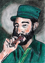 Cartoon: Fidel Castro (small) by Pascal Kirchmair tagged el,maximo,lider,fidel,castro,ernesto,che,guevara,revolucion,cubana,cuba,libre,kuba,kubanische,revolution,havanna,speech,rede,habana,la,havane,havana,avana,rivoluzione,revolucao,guerrilleros,guerrilla,caricature,karikatur,ilustracion,illustration,pascal,kirchmair,dibujo,desenho,drawing,zeichnung,disegno,ilustracao,illustrazione,illustratie,dessin,de,presse,du,jour,art,of,the,day,tekening,teckning,cartum,vineta,comica,vignetta,caricatura,portrait,retrato,ritratto,portret,porträt,discurso,discours,discorso,arte,kunst,gouache,black,colored,coloured,pencils,crayons