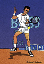 Cartoon: Guy Forget (small) by Pascal Kirchmair tagged guy forget tennis player cartoon vignetta dessin illustration caricature karikatur tenis tenista atp french open roland garros france frankreich capitaine coupe davis