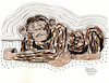 Cartoon: Liegender Schimpanse (small) by Pascal Kirchmair tagged lazy,liegender,liegend,lying,fauler,chimpanzee,schimpanse,chimpanze,chimpance,scimpanze,affe,monkey,ape,primat,scultura,singe,machango,mono,scimmia,macao,sculpture,skulptur,illustration,ink,drawing,zeichnung,pascal,kirchmair,cartoon,caricature,karikatur,ilustracion,dibujo,desenho,ilustracao,illustrazione,illustratie,dessin,de,presse,tekening,teckning,cartum,vineta,comica,vignetta,caricatura,tusche,tuschezeichnung,portrait,retrato,porträt,ritratto,art,arte,kunst,artwork,encre,chine,tinta,china,inchiostro,nanquim,painting,pintura,peinture,dipinto,malerei,pittura,escultura