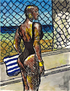 Cartoon: Memu Conteh am Meer (small) by Pascal Kirchmair tagged swimsuit,bathing,swimming,costume,beach,strand,sea,sex,sun,schwarz,noir,nero,negro,badeanzug,ivory,coast,memu,conteh,black,sexy,ebony,boat,africa,bikini,meer,me,mare,mar,samba,karneval,do,carnaval,carioca,brasilianerin,rio,de,janeiro,copa,cabana,tänzerin,dancer,danseuse,brazil,brasil,bresil,brasile,elite,model,topmodel,top,strip,striptease,ink,drawing,tusche,zeichnung,lingerie,art,arte,kunst,caricatura,cartoon,caricature,karikatur,illustration,dessin,pascal,kirchmair,portrait,retrato,ritratto,dibujo,desenho,powerfrau,girl,sensual,sabrosa,ilustracion,ilustracao,woman,porträt,sensuelle,sexo,erotik,erotic,erotismo,eroticism,erotisme,erotica,femme,frau,supermodel,power,noire,beaute,beauty,beautiful,pearl,schwarze,perle,sierra,leone,cote,ivoire,elfenbeinküste,copacabana,ipanema,brasilien