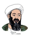 Cartoon: Osama Bin Laden (small) by Pascal Kirchmair tagged osama bin laden al kaida terrorist news us fernsehsender cnn tot