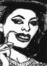 Cartoon: Rita Hayworth (small) by Pascal Kirchmair tagged legend,legende,diva,rita,hayworth,schauspielerin,actress,hollywood,actrice,americaine,usa,etats,unis,amerika