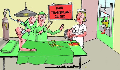 Cartoon: hair transplant (medium) by kar2nist tagged hair,transplant,doctor,head