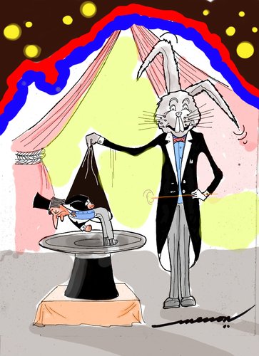 Cartoon: Roles Reversed (medium) by kar2nist tagged show,magic,tricks,hat,rabbit,magician