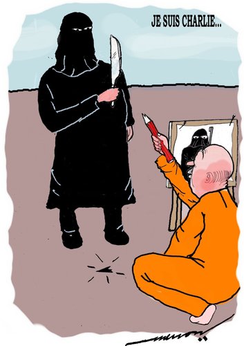 Cartoon: sharpen it willya (medium) by kar2nist tagged terrorism,charlie,hebdo,paris,killing,cartoionists