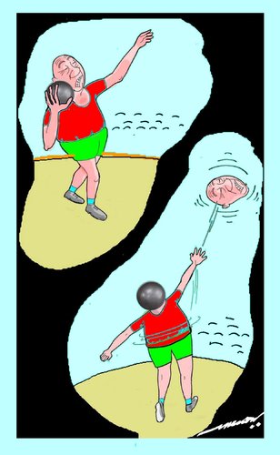 Cartoon: Shot-Phut (medium) by kar2nist tagged shotput,sport,throw