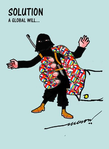 Cartoon: terrorism (medium) by kar2nist tagged terrorism,world,fight
