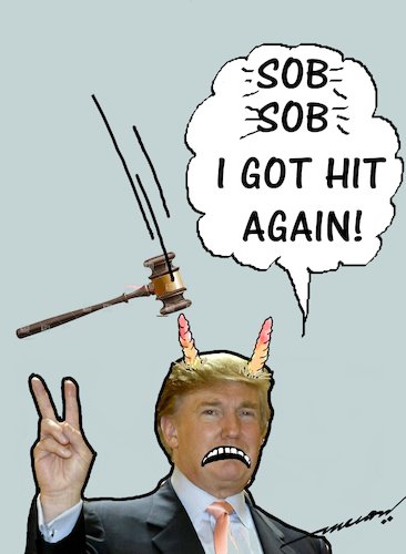 Cartoon: Trump the Devil (medium) by kar2nist tagged trump,travelban,usa,court,order