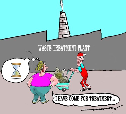 Cartoon: waste treatment (medium) by kar2nist tagged waste,waist,treatment