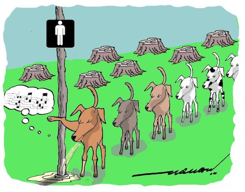 Cartoon: World Forest Day (medium) by kar2nist tagged forest,deforestation,dogs