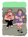 Cartoon: chivalrous hubby (small) by kar2nist tagged wife,knitting,brain,chivalry