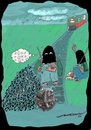 Cartoon: damp squib (small) by kar2nist tagged terrorist,train,bomb,rain,railway,track