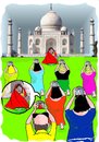 Cartoon: different perspectives (small) by kar2nist tagged perspectives,tajmahal,villager,feeding,tourists