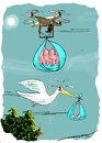 Cartoon: Drones Club (small) by kar2nist tagged drone,stork,babies,delivery,technology