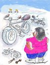 Cartoon: Have Bike  Will  Bike (small) by kar2nist tagged bike,motor,breakdown,determination,fat,women