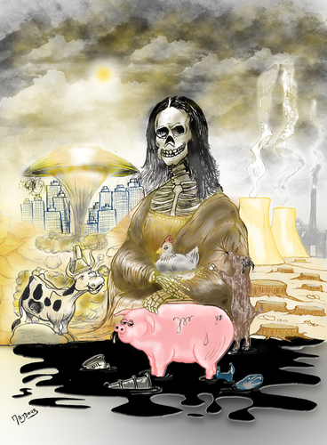 Cartoon: MONA LISA (medium) by Majdoub Abdelwaheb tagged pollution