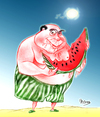 Cartoon: pasteque (small) by Majdoub Abdelwaheb tagged pasteque,fruit