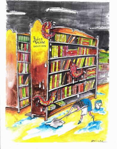 Cartoon: library (medium) by axinte tagged library