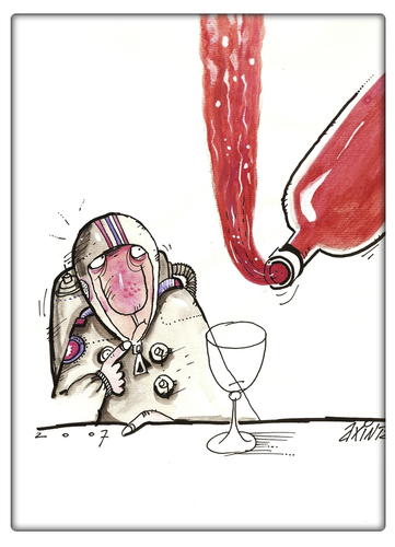 Cartoon: wine (medium) by axinte tagged axi