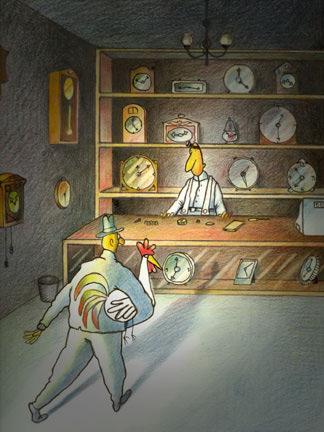 Cartoon: Repairing the clock (medium) by Gelico tagged repairing,the,clock,roster,watch,gelico
