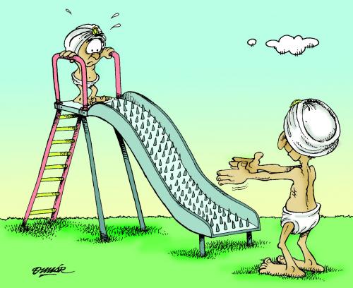 Cartoon: Tobogan (medium) by Omar tagged humor