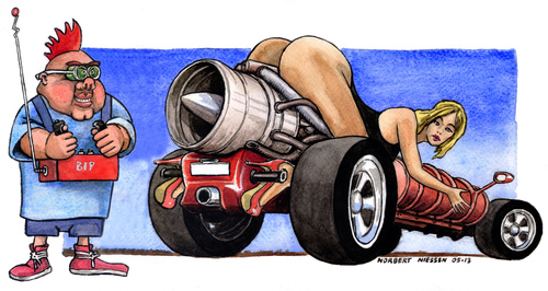 Cartoon: donne e motori (medium) by Niessen tagged woman,engines