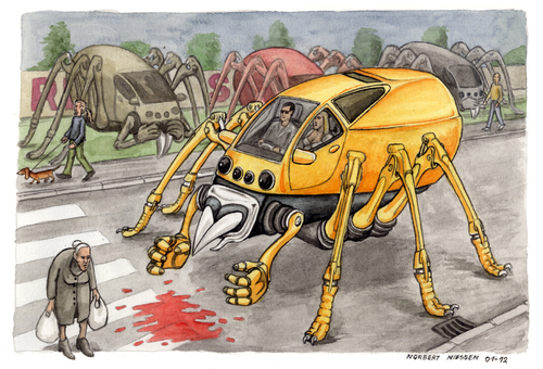 Cartoon: Spider (medium) by Niessen tagged spider,insect,car,danger,bad,spinne,insekt,gefahr,agressiv,gefährlich