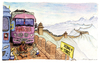 Cartoon: Great Wall (small) by Niessen tagged traffic,jam,china,great,wall,trucks,carbon,energy