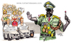Cartoon: Immigrationinverse (small) by Niessen tagged einwanderung,flucht,polizist