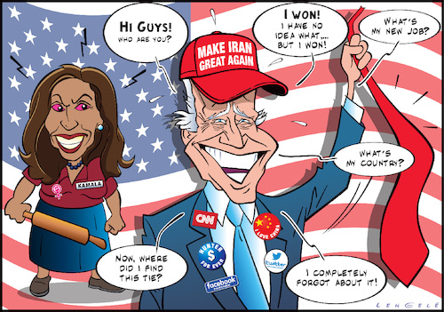 Cartoon: Biden (medium) by Carayboo tagged biden,elections,kamal,harris,sleepyjoe,president,usa,trump,joebiden