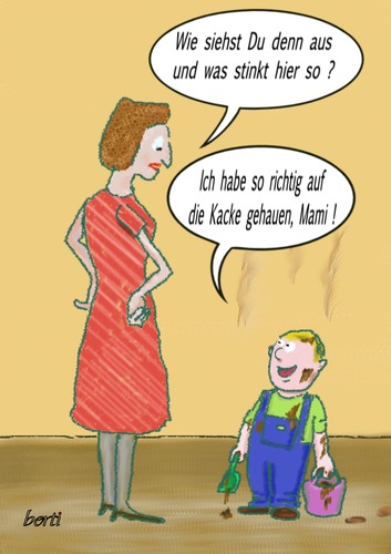 Cartoon: Kindermund (medium) by berti tagged spielen,kacke