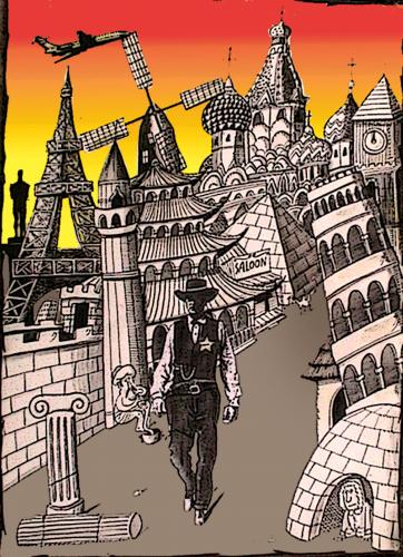 Cartoon: globe sherif (medium) by drljevicdarko tagged globe,sherif