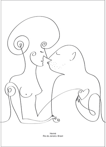 Cartoon: Amour (medium) by Herme tagged love,kiss,lovers