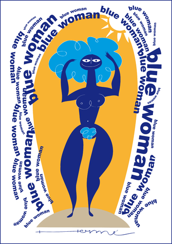 Cartoon: Blue Woman (medium) by Herme tagged woman,retro,carnival,illustration,frauen,frau,liebe,poster