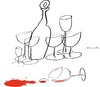 Cartoon: commotion (small) by Herme tagged bar,wine,drinks,drunk