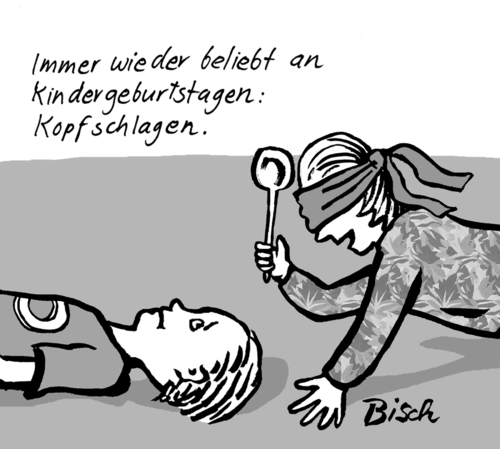 Cartoon: Topfschlagen (medium) by BiSch tagged topfschlagen,kindergeburtstag,spiel,kind,topfschlagen,kindergeburtstag,spiel,kind