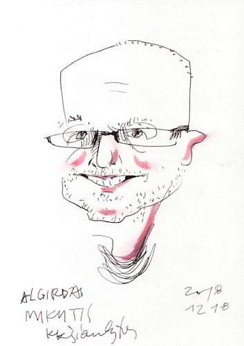 Cartoon: Algirdas Mikutis (medium) by Kestutis tagged sketch,kestutis,lithuania,art,kunst